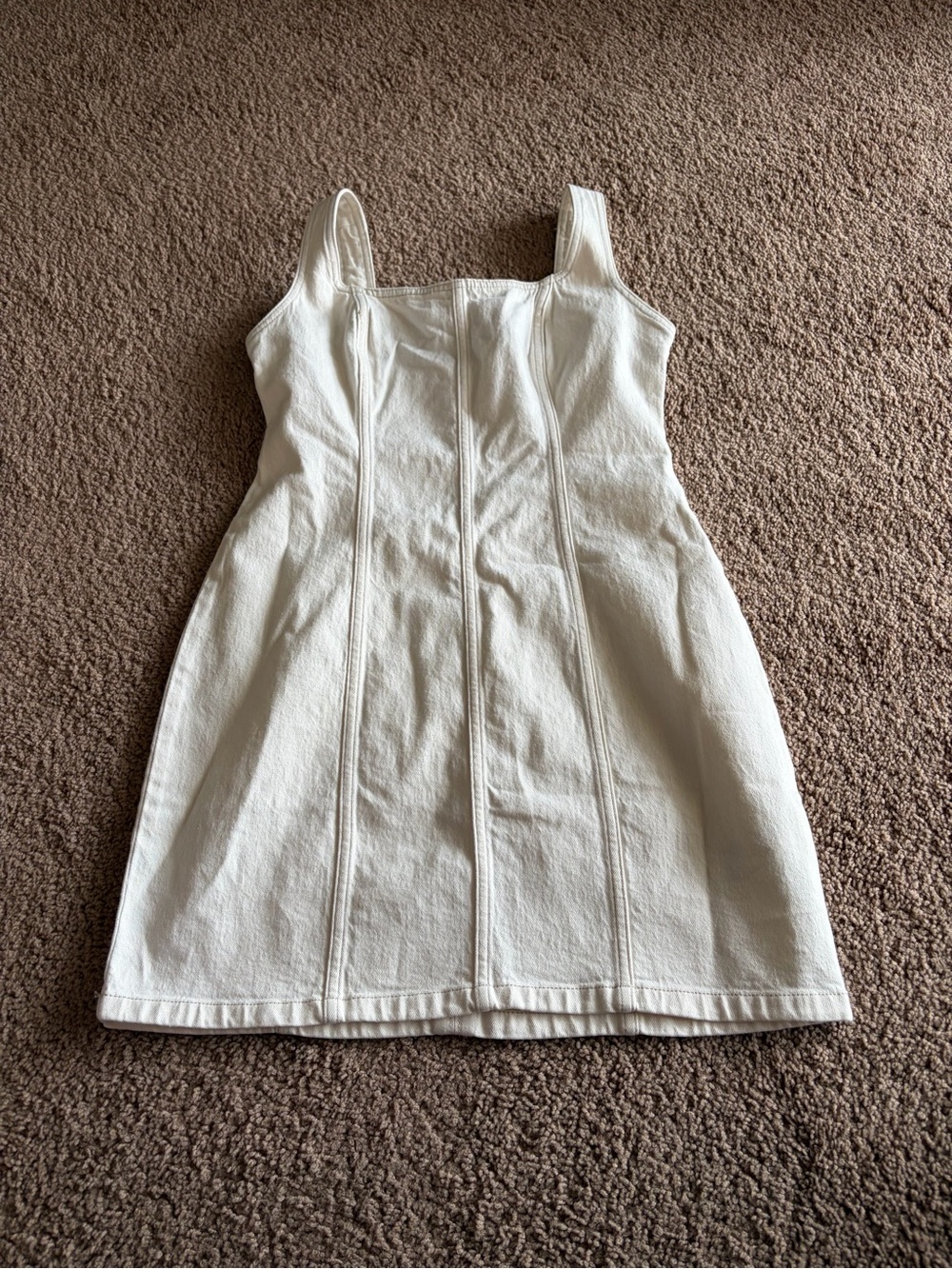 Abercrombie & Fitch Cream Structured Denim Mini Dress